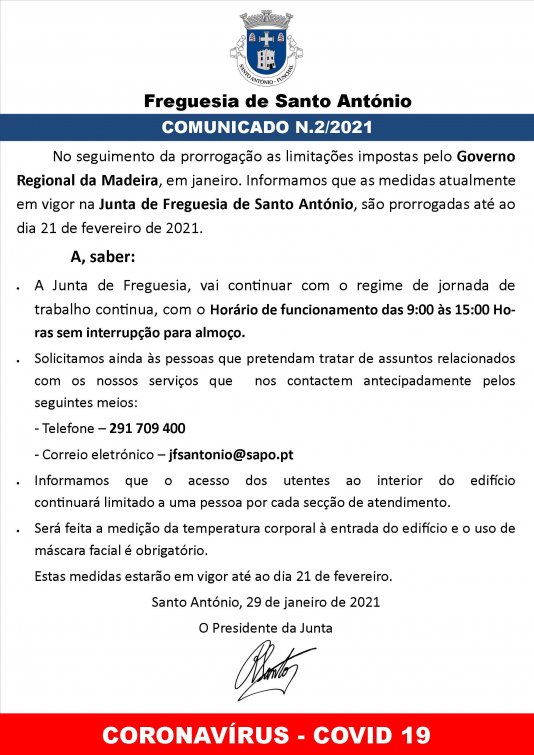COMUNICADO Nº2 / 2021